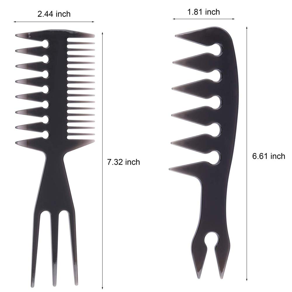 2 PCS Hair Comb Styling Set Barber Hairstylist Accessories,Professional Shaping & Wet Pick Barber Brush Tools, Anti-Static Hair Brush for Men Boys