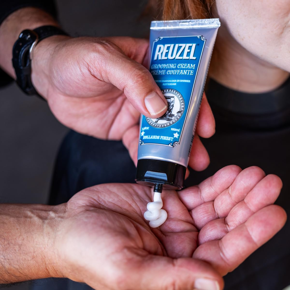 Reuzel Grooming Hair Cream for Men - Subtle, Sugary Rum Fragrance - Low Shine Finish - Contains Moisturizing Properties - No Buildup - Natural, Pliable Hold - Suitable for All Hair Types - 100 ml