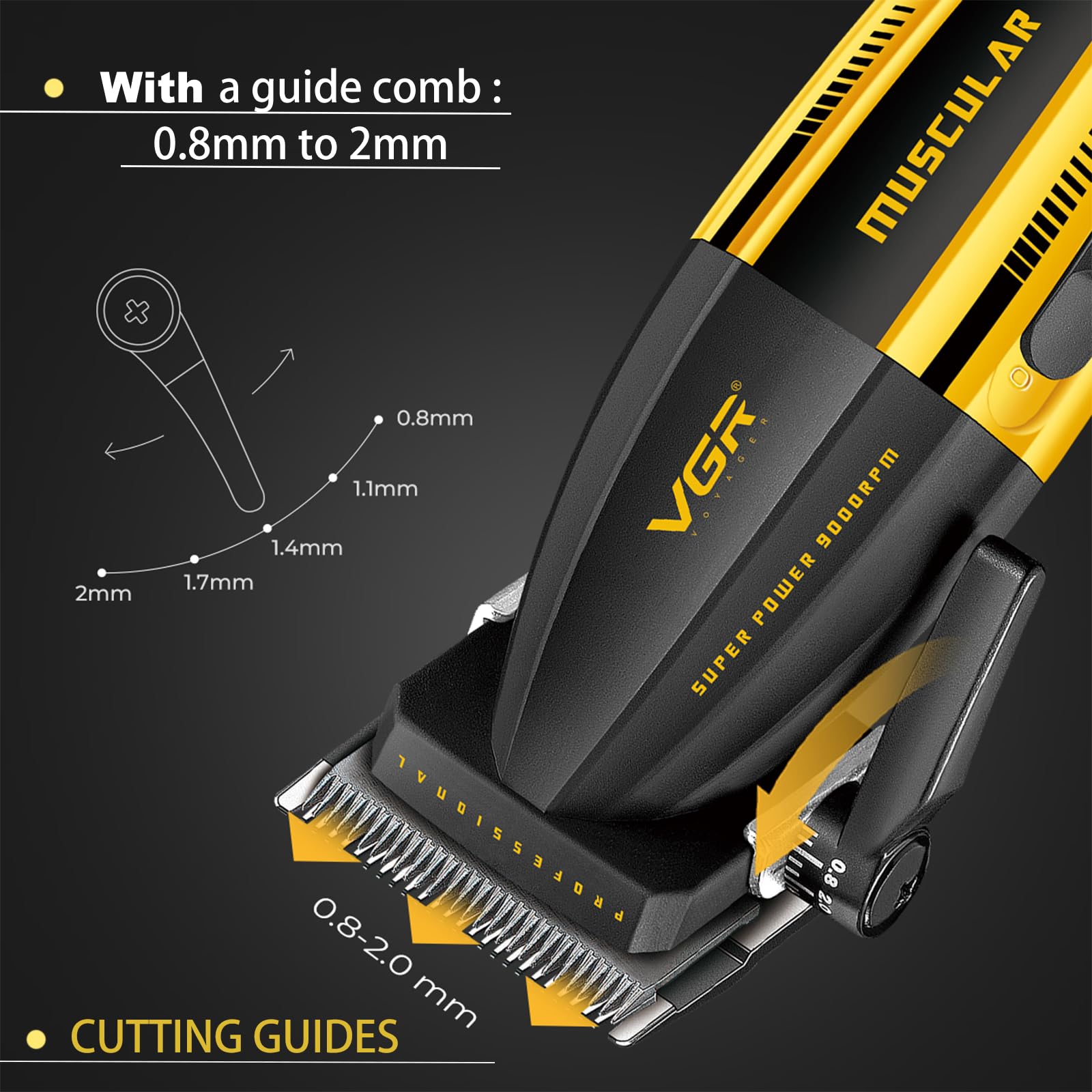 VGR 285 Fresh Fade Hair Clippers for Men, 9000RPM Professional Barber Clippers for Hair Cutting, Cordless Small Hair Trimmer Lightweight Versatile Barber Kit with LED Display