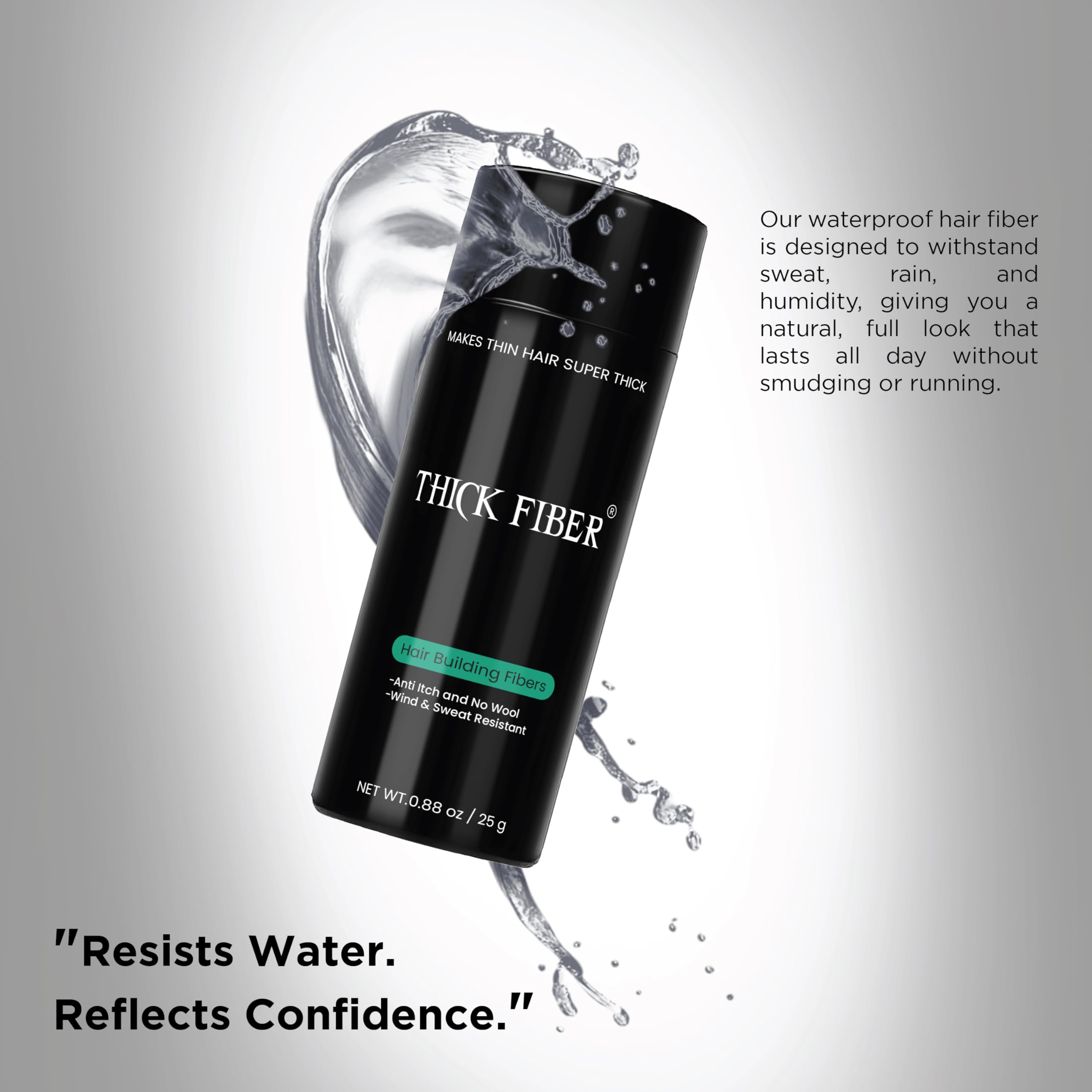 THICK FIBER Hair Fibers - Bouteille de 25 g - Dissimule la perte de cheveux en quelques secondes - Poudre capillaire pour femmes et hommes