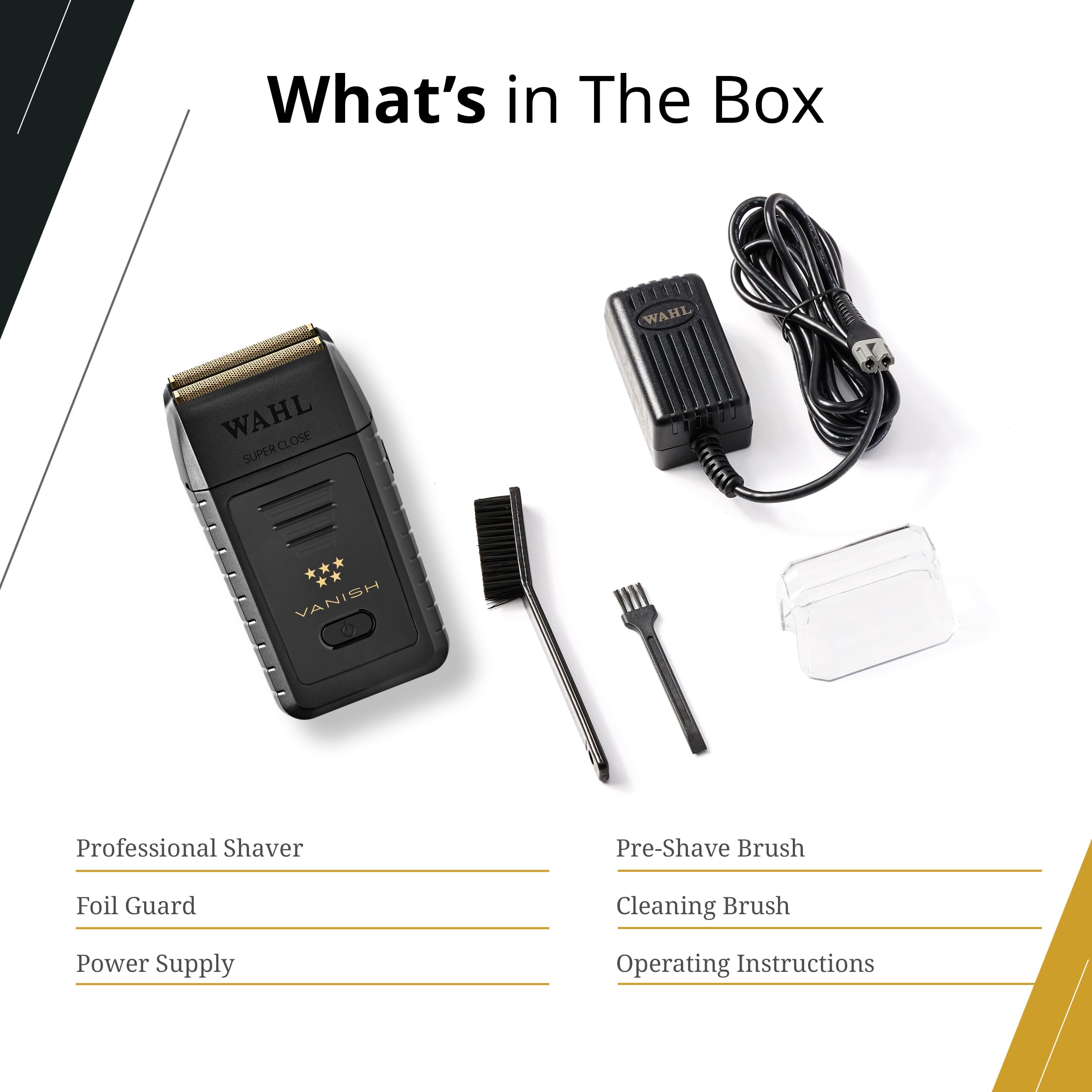 Wahl Professional 5 Star Vanish Shaver Cordless With Pop Foil Bars Ergonomic Design 100 Min Runtime Lithium Ion Battery