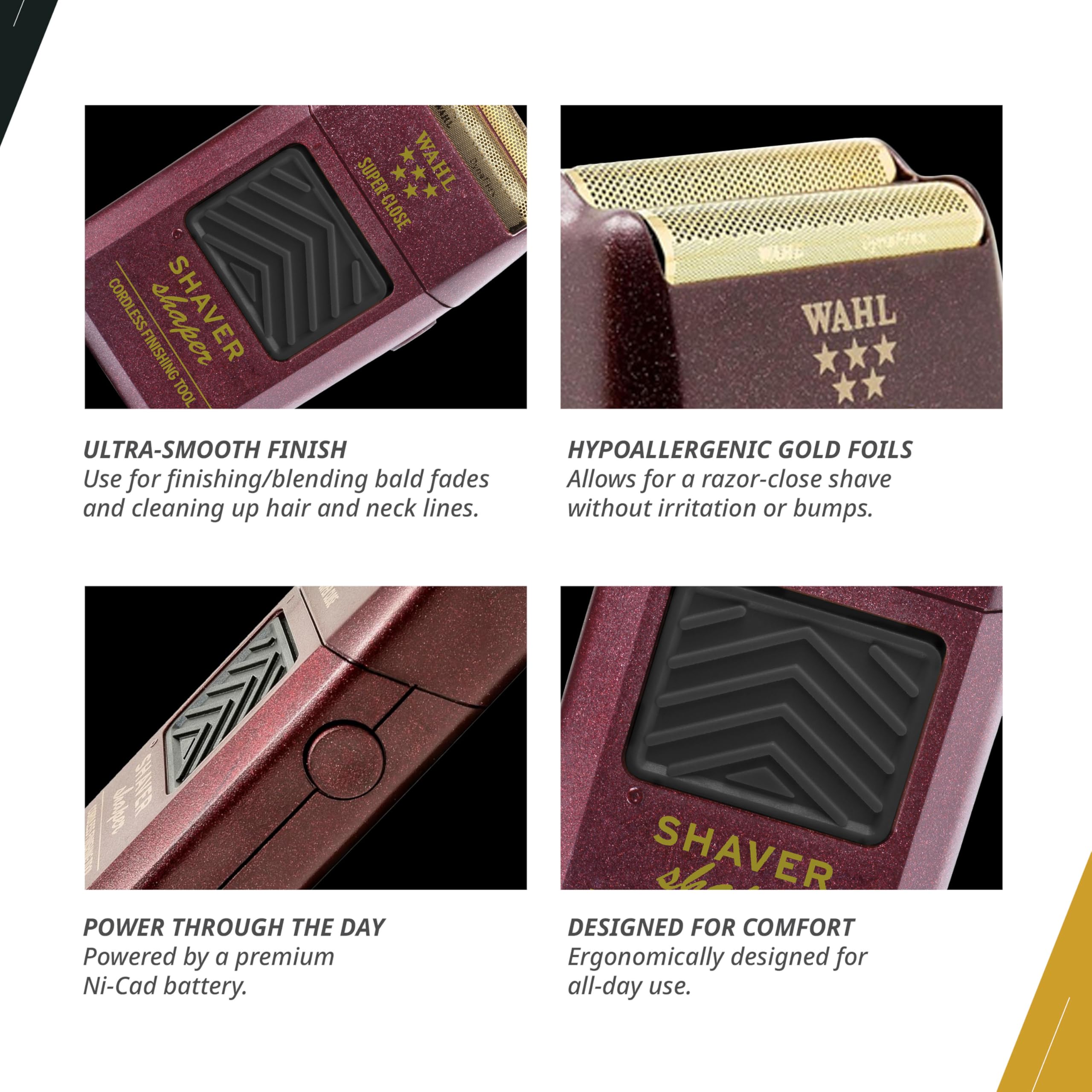 Wahl Professional 5-Star Series Rechargeable Shaver/Shaper #55602 - Up to 60 Minutes of Run Time - Bump-Free, Ultra-Close Shave